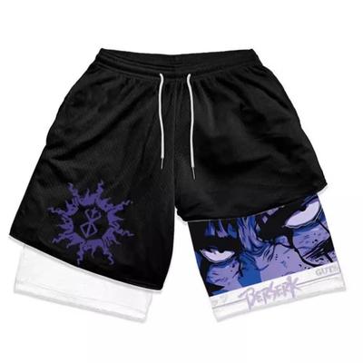European 3D Double-Layer Fitness Shorts: Hot Selling Adult Sports Pants