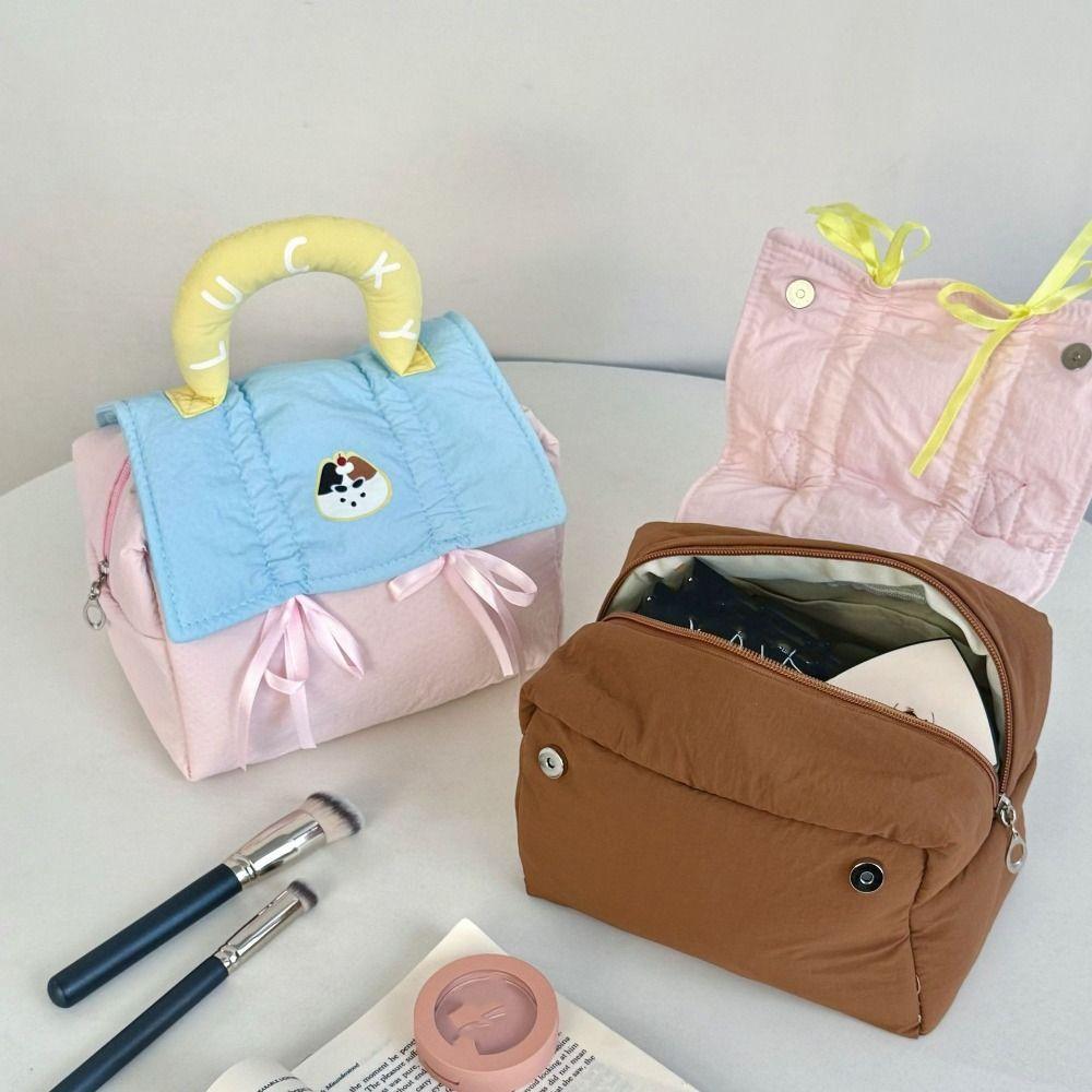 Kawaii Cute Cabin Makeup Bag House-shaped Toiletry Bag Portable Handheld Cosmetic Case  Ladies