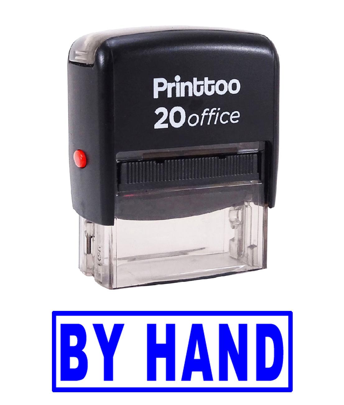 

Printtoo BY HAND Self Inking Rubber Stamp Office Stationary Custom 14 mm x 38 mm (Approx) синій
