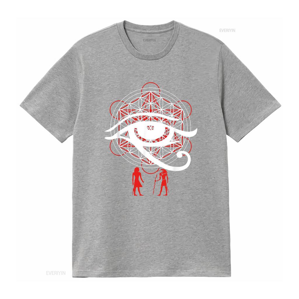 Womens Eye Of Horus Sacred Geometry T Shirt Flower Life Black Medium vintage Washed Stretched Casual Unisex fashion Stylish