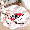 Dragon Crest Custom Name Round Area Rug Carpet Rug For Living Room Bedroom Sofa Playroom Decor Nonslip Floor Mat