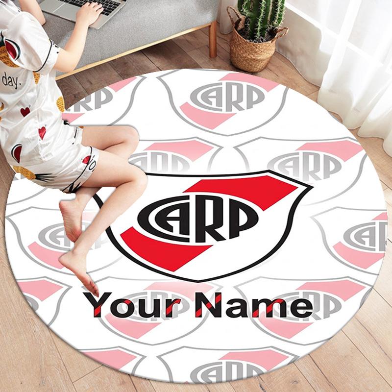 Dragon Crest Custom Name Round Area Rug Carpet Rug For Living Room Bedroom Sofa Playroom Decor Nonslip Floor Mat