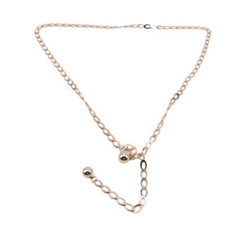 Ζώνες ψηλής μέσης γοφού για γυναικείες ζώνες μέσης Ζώνη όλων των αγώνων για φόρεμα πάρτι Μέση με μεταλλική αλυσίδα