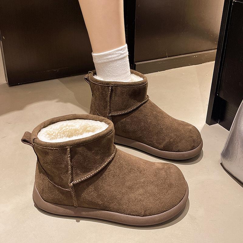 Women's Fur One Thick Bottom Heightening Winter Lightweight Padded Warm Snow Boots Non-slip Wear Casual Sneakers Fur Cotton Shoes