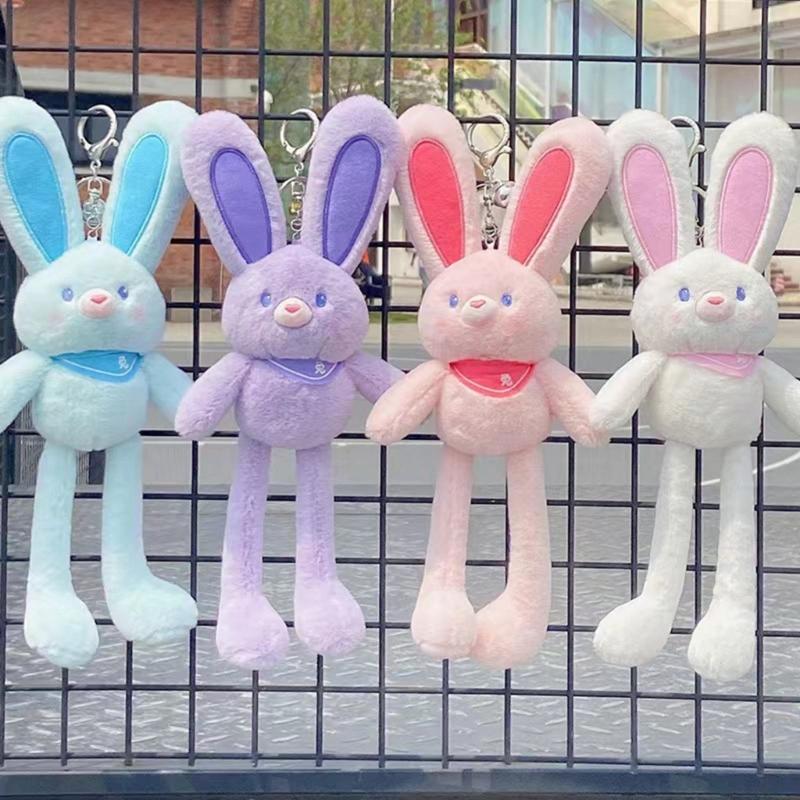 Plush-Rabbit Keychain Bunny-Keyring Stuffed Animals Doll-Keyring Charm Handbag Backpack Pendant for Valentines Day