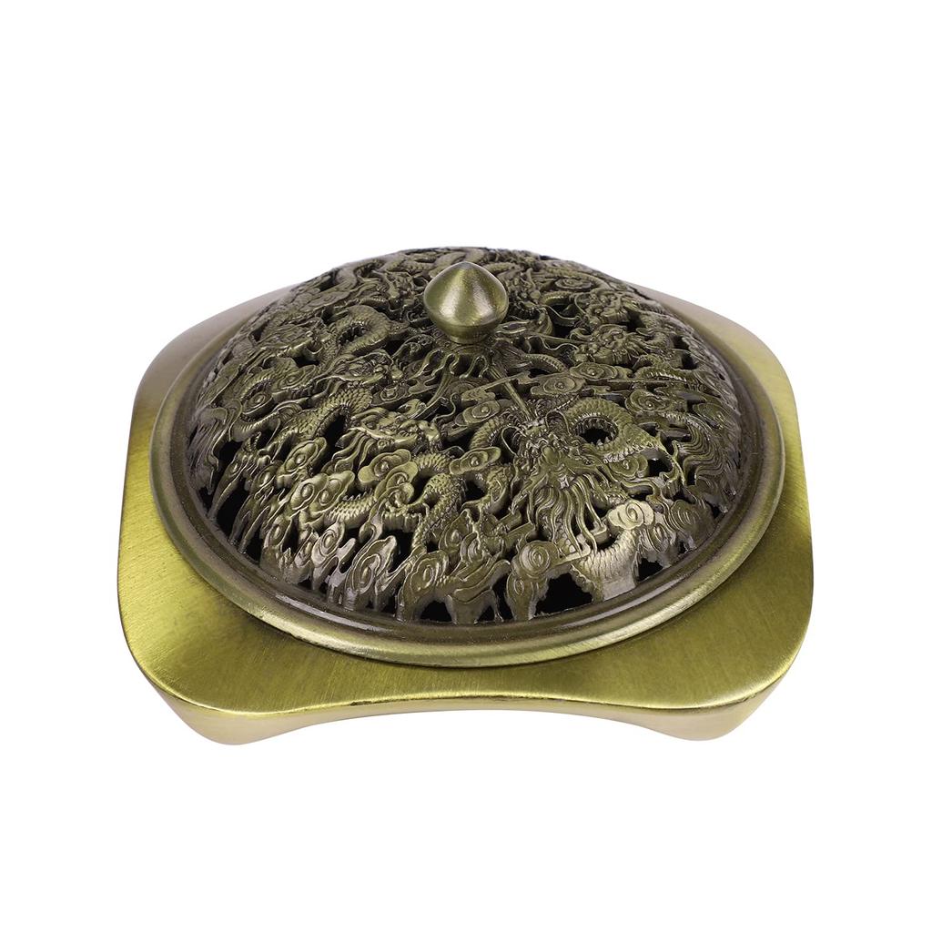 Kowloon Alloy Incense Burner, Scented Incense Burner for Tea Ceremony and Buddhist Altar, Antique-Style Openwork Incense Plate, Small Incense Burner,