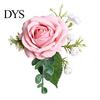 Corsage Suit Wedding Wristlet Band with Faux Pearl Embellished Brooch Simulated Roses Bride Groom Romantic Floral Accessories Prom Decoration
