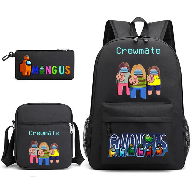 3-delige Schoolrugzakset voor Studenten Grote Capaciteit Oxford Stof Schooltas met Schouderband en Etui 3-piece school bag set