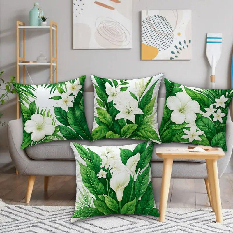 Hibiscus And Hibiscus Flower Pattern Printing Pillow Cover Short Plush Suitable Living Rooms Bedrooms Sofas Throw Cushion Cover
