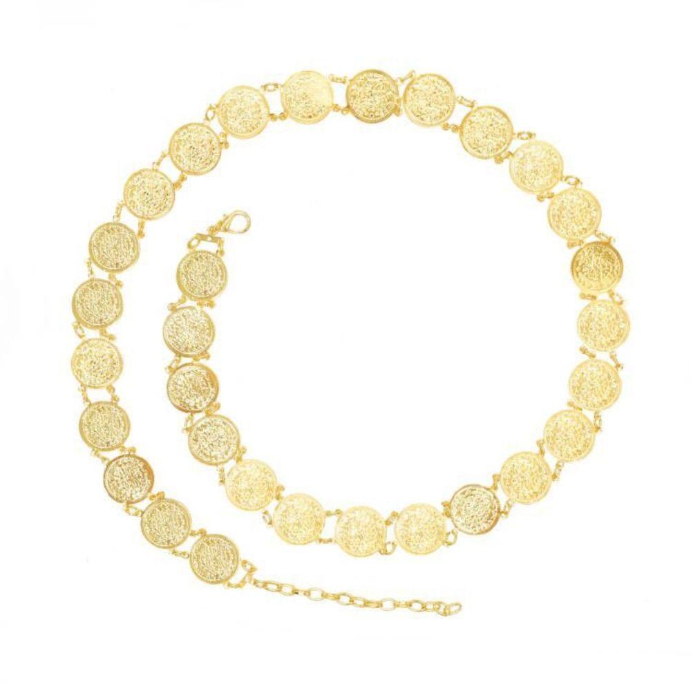 Tassel Metal Coin Waist Chain Metal Gold Belt Vintage Ethnic Style Belt  Party Decoration