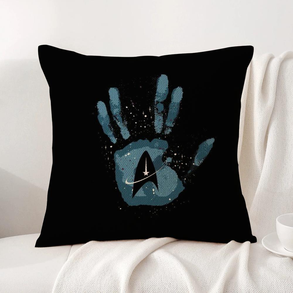Star T-Trek Ship Movie Cushion Cover Linen Organic Fabric Double-Sided Printing Breathable Pillow Case Sofa Home Decor Gift