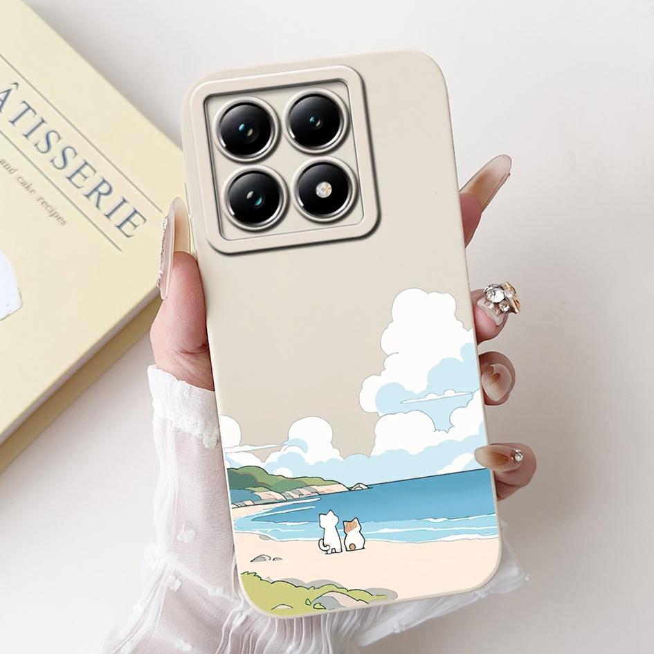 Für Xiaomi 14T Hülle 14T Pro Cover Süßer Cartoon-Panda Weiches Flüssigsilikon Stoßfest Funda Für Xiaomi 14T Pro Mi14TPro 5G Hülle