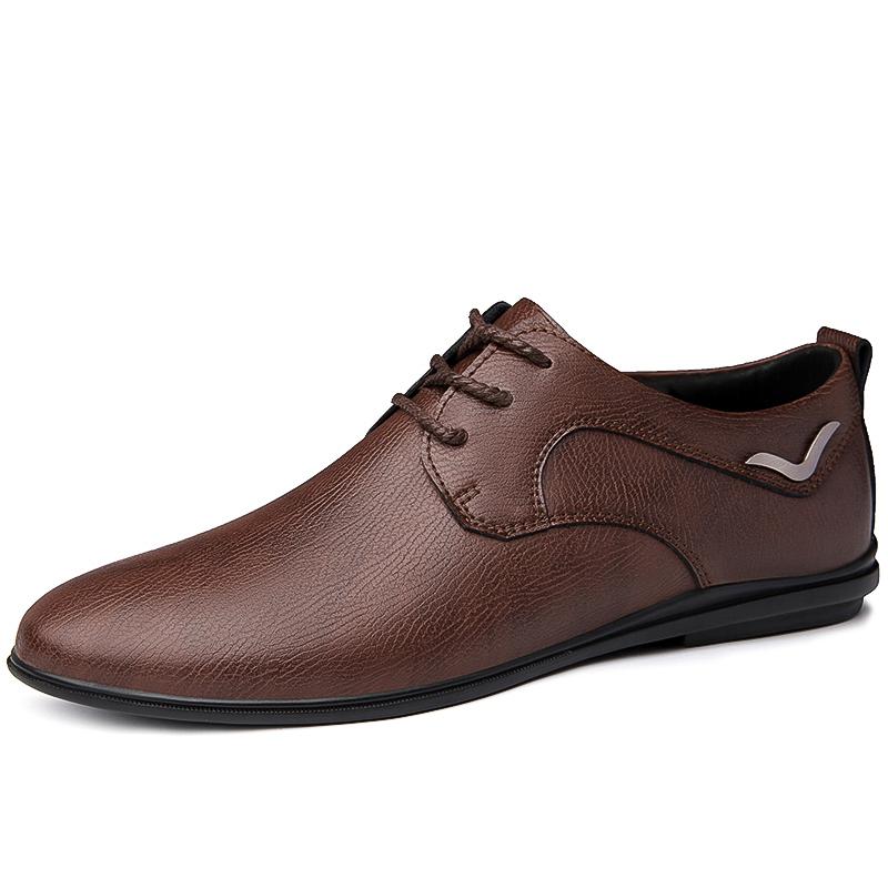 

Классические мужские кроссовки Elegantes Man Casual Shoes Дышащие мужские деловые туфли из натуральной кожи Oxford Shoes Мужская официальная обувь 44 коричневый