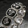 Versatile Style Bracelet Women Elastic Beaded Square-Cut Rhinestone Design Shiny