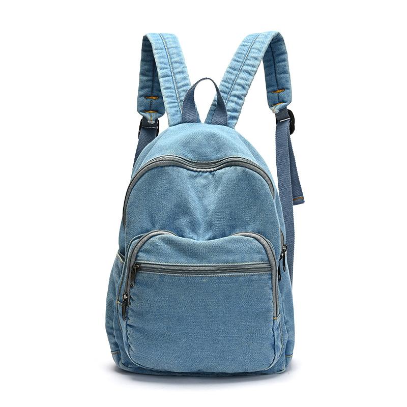 Schoolbag Japanese washed denim small backpack female Korean version literary small backpack college student canvas schoolbag wholesale