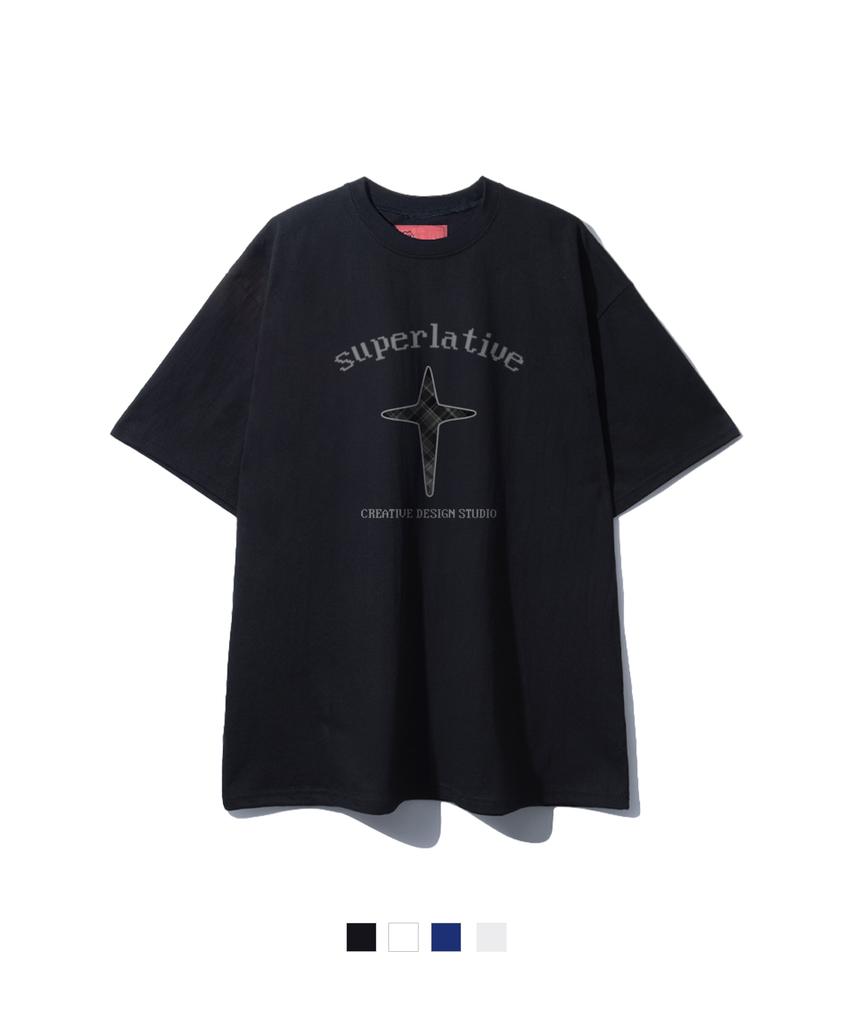 SUPERLATIVE S/P Black Check Oversized Short Sleeve (Gos2-5Sp175)