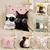 Cute Cartoon Plush Cat 4 Pillow Case Linen Cushion Covers For Decorative Sofa Home Pillows Case Car Chair Pillows Cases