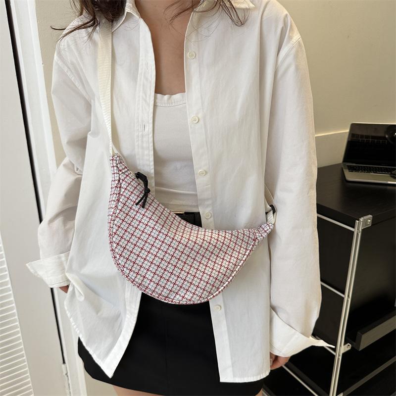 Plaid Trend Casual 2025 New Autumn New Fashion Personality Simple One Shoulder Crossbody Dumpling Women's Bag