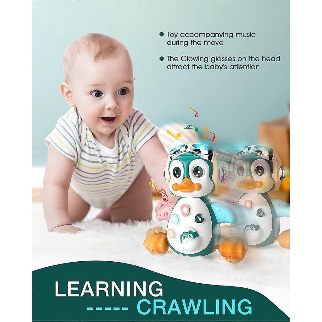 Cola Bear Baby Musical Toys 6 to 12 Months, Infant Crawling Toys for Boys and Girls with Music and LED Lights, Learning Dancing Singing and Walking To