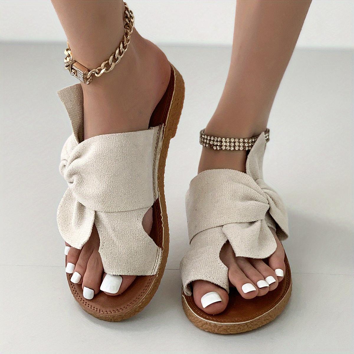 

Fashion Fashion Trend Anti Slip Sandals Wear-resistant Comfortable Shoes Women Slippers Soft Sole Flat Heel Slippers Home Slides Women 36 бежевый