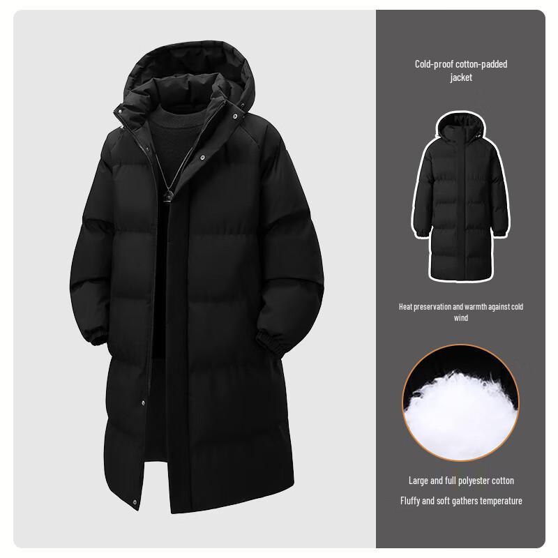 

MEDE Men s Mid-length Hooded Padded Winter Coat 3XL