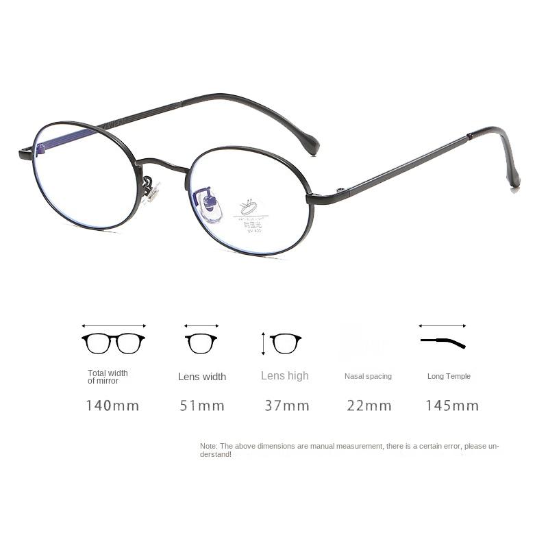Vintage Blåljusblockerande Glasögon Dam Oval Metallbåge Märkesdesigner Mode Y2K Kvinna Metall Optiska Bågar Datorglasögon