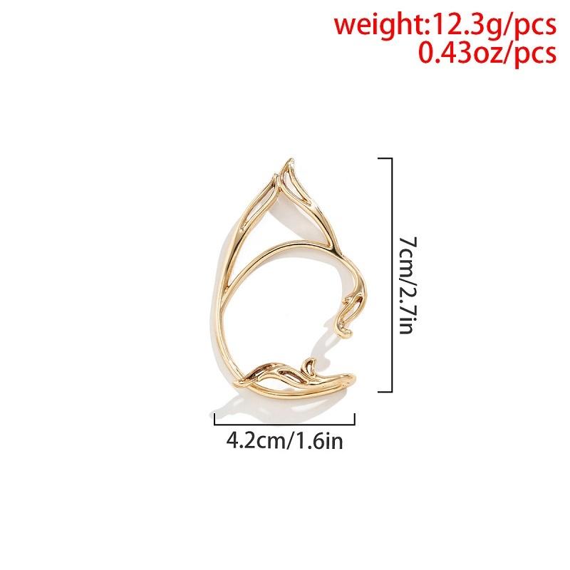 Elegant Sweet Elf Ear Cuffs Earrings Women Trendy Gold Color Wrap Ear Clip On Earrings Fashion Jewelry Girls Gift
