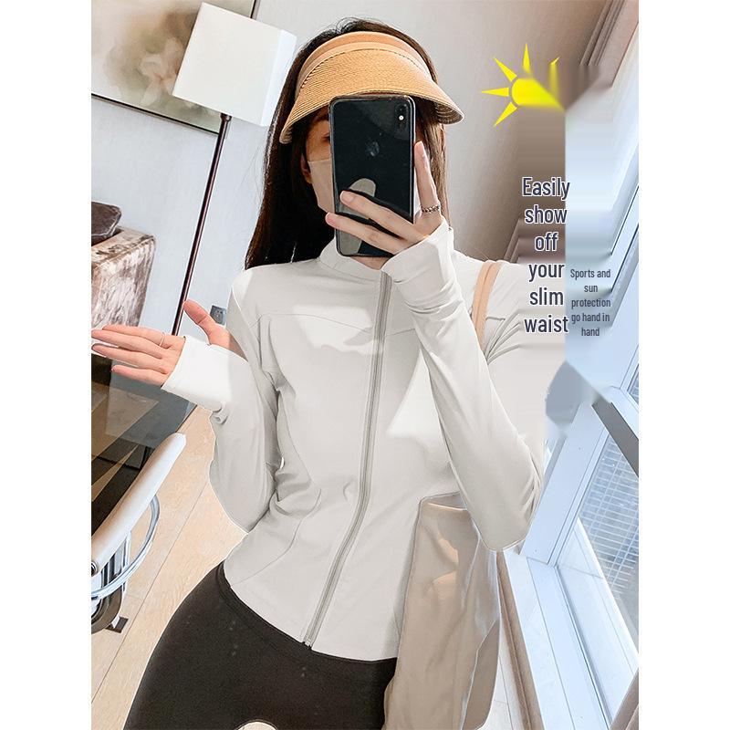 Women s Slim Fit Quick-Dry Yoga Jacket - Stand Collar, Zipper, Breathable Long Sleeve Sport Top Small