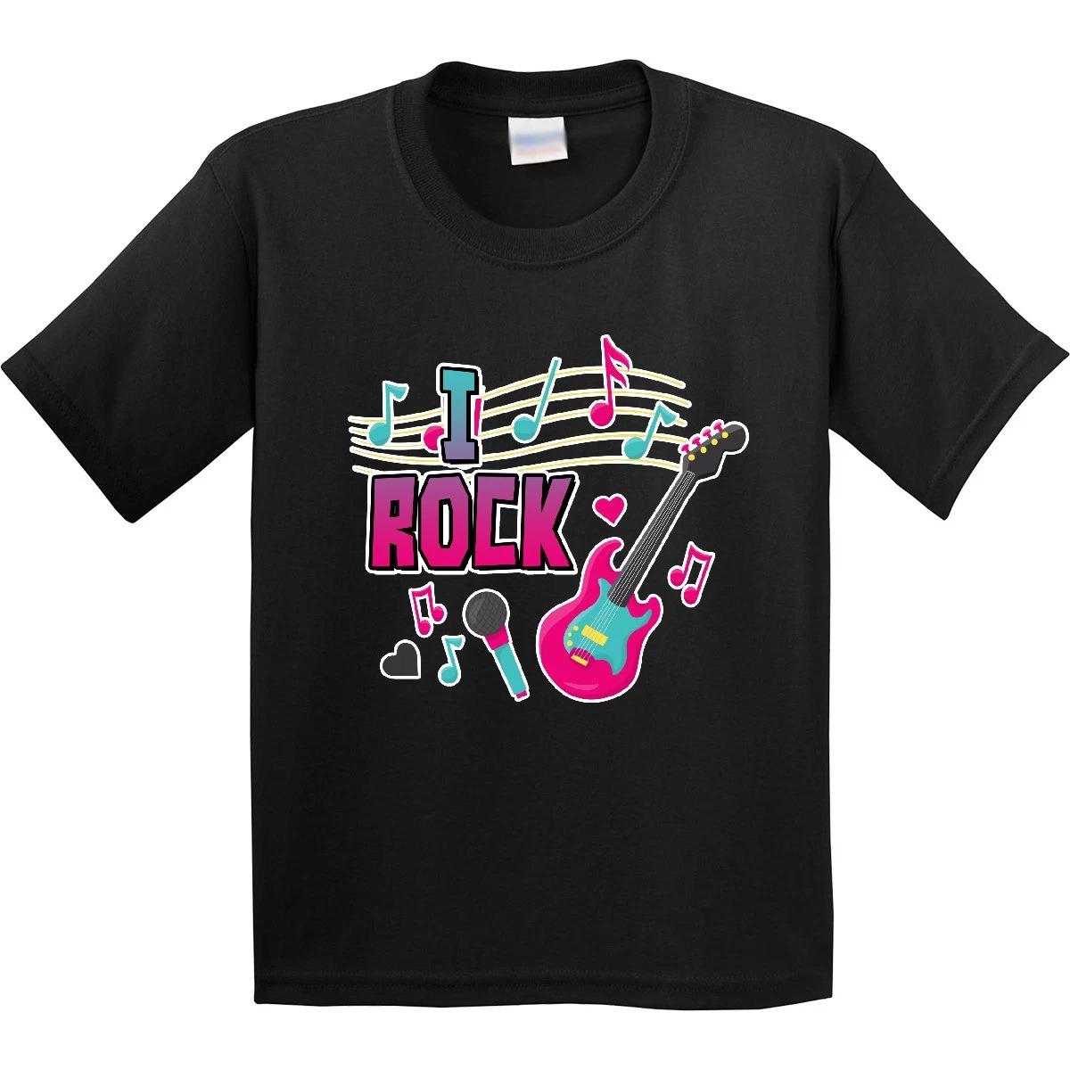 Inktastic I Rock With Guitar Microphone And Music Notes Youth T-Shirt Children N 160
