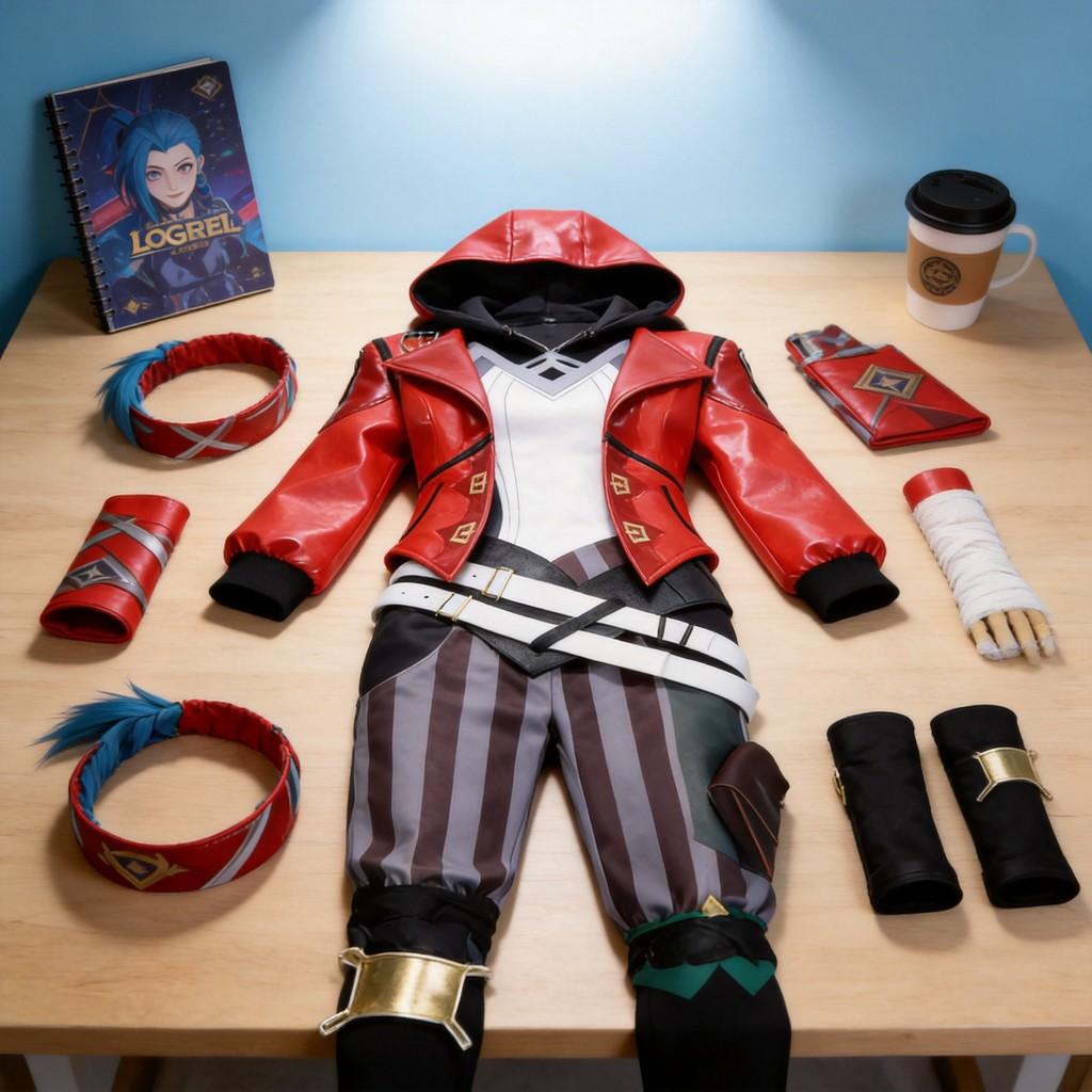 Costume Cosplay Vi di Arcane League Of Legends in Tessuto di Poliestere per Eventi Anime e Gaming