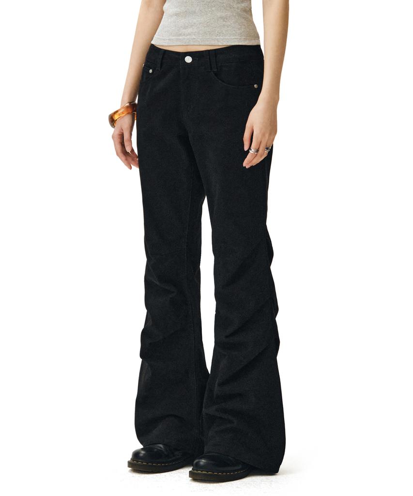 Deketeuumeon Flared Shirring Pants Dcwpt017Black
