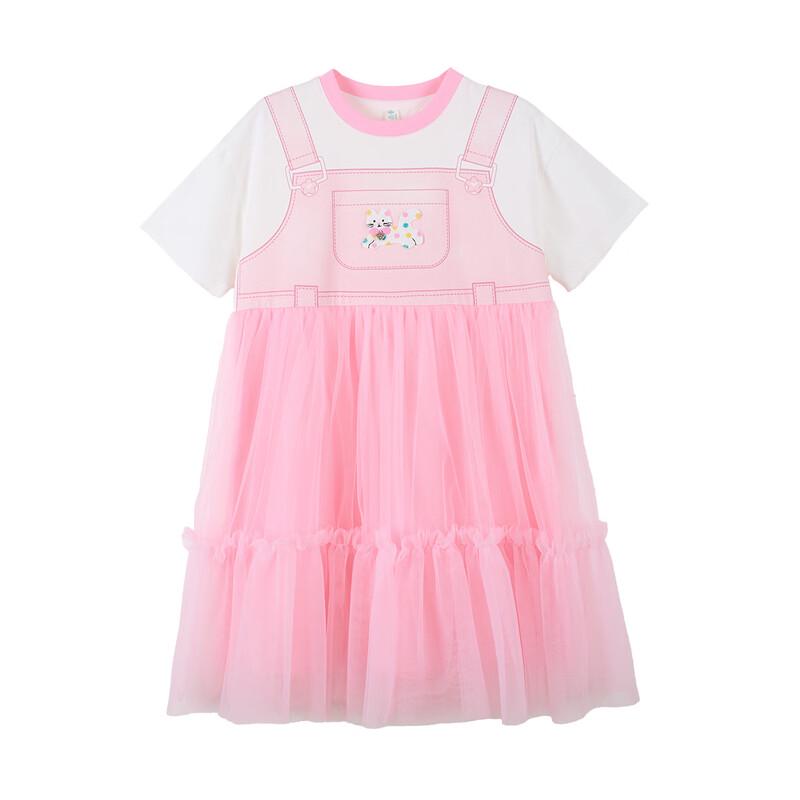 Girls' Cat Print Cool Mesh Summer Dress