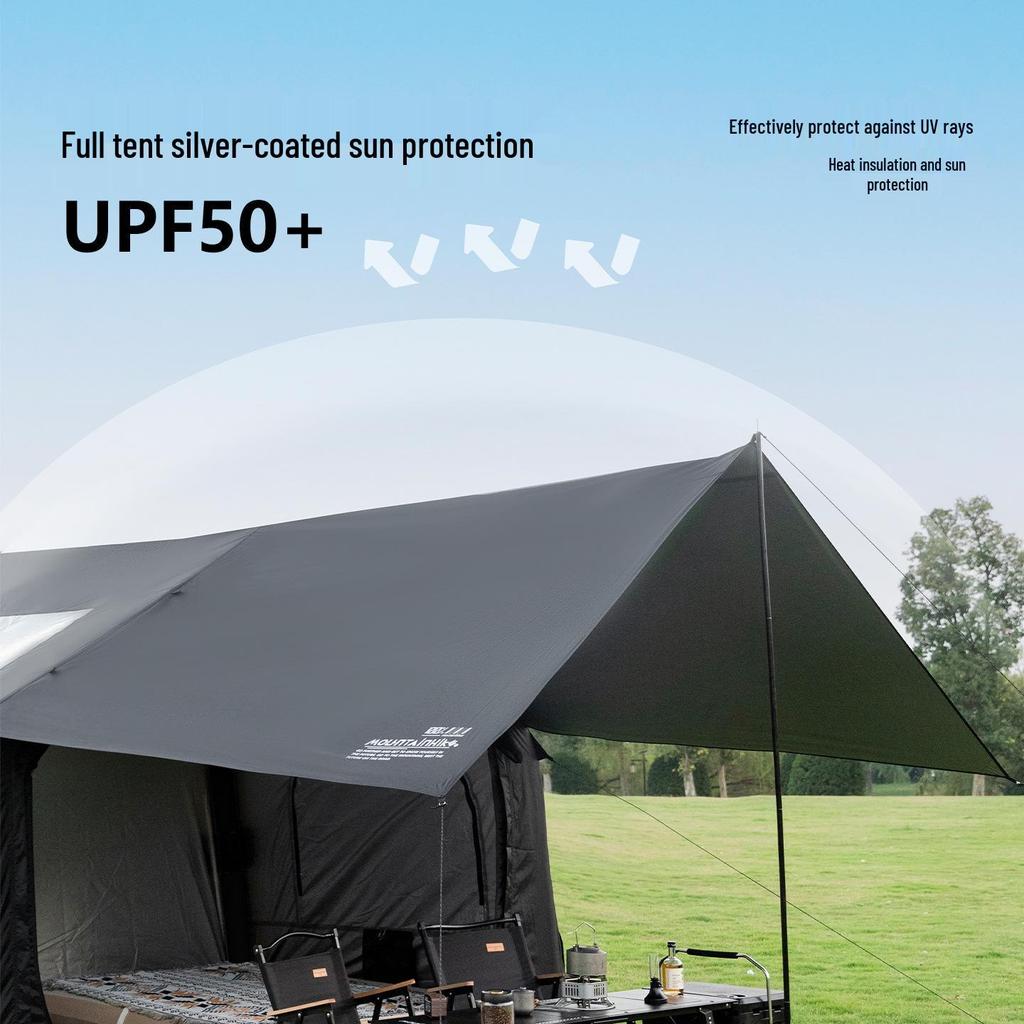 Mountain Guest 8+8 Flat Inflatable Camping Tent with Tarp for Outdoor Use