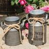 Retro-Style Milk Jug Shaped Iron Flower Bucket for Dried Arrangements