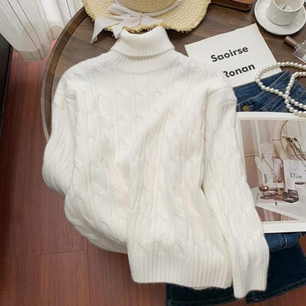 Navava Turtleneck Cable Knit Long Sleeve Nk2642