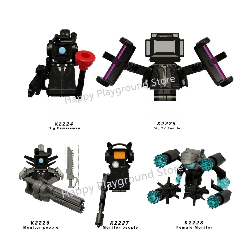 New KDL DJ Upgrade War-Damaged Skibidi Toilet Man Figures Anime Block Toys TvMan Titan Bricks Model Toy For Kid Birthday Gift