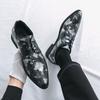 Men Derbys Oxford Print Personality Nightclub Leather Business Shoes Men's Tuxedo Wedding Dance Shoes Plus Size