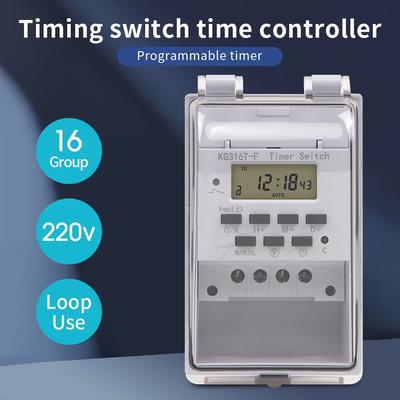 Automatic Time Control Switch Wall Hanging Weekly 7 Days Programmable Timer Waterproof Electronic Timing Controller 220V 30A