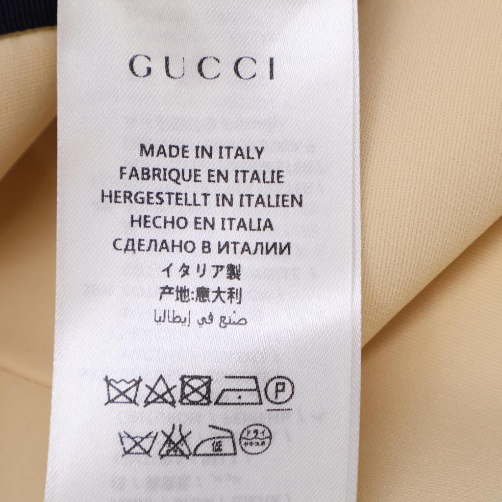 GUCCI 448613 ZHM88 Beige Wool x Silk Grosgrain Web A-line Medium Skirt skirt 38 creamUsed