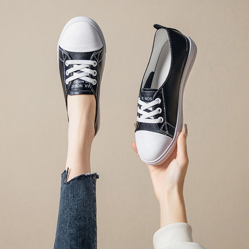 

The first layer of cowhide little white shoes women s genuine leather 2025 spring new soft-soled versatile sports and leisure shoes one-pedal board s 42