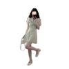 26mm French Lace Embroidered Slim Waist Summer Dress
