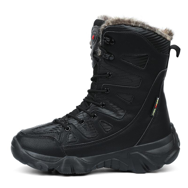 

Winter Snow Boots Men Lace-up Keep Warm Outdoor High-top Boots Men Durable Plush Battle Boots Men Casual Soft Breathable 43