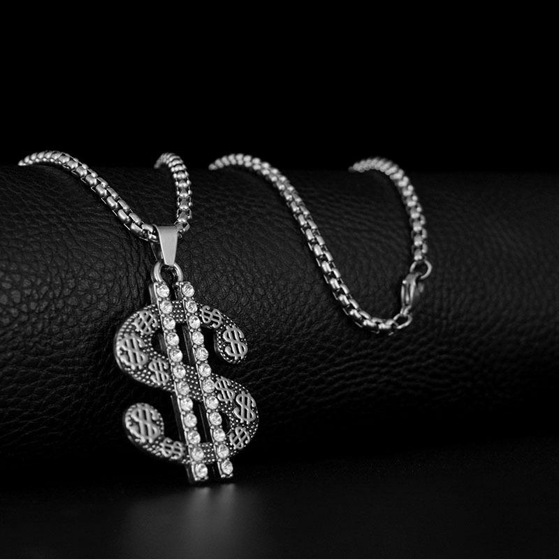 Trendy Titanium Steel Men's Dog Tag Necklace - Hip-Hop Style Pendant Chain