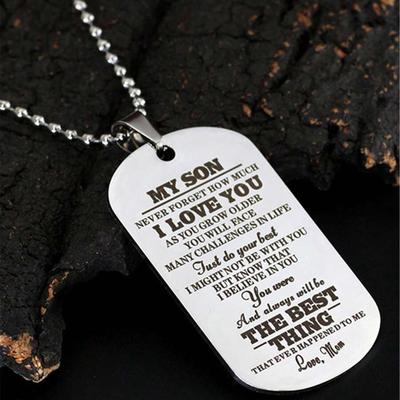 Simple Engraved Dog Tag Pendant Necklace Parent-child Intimate Gift