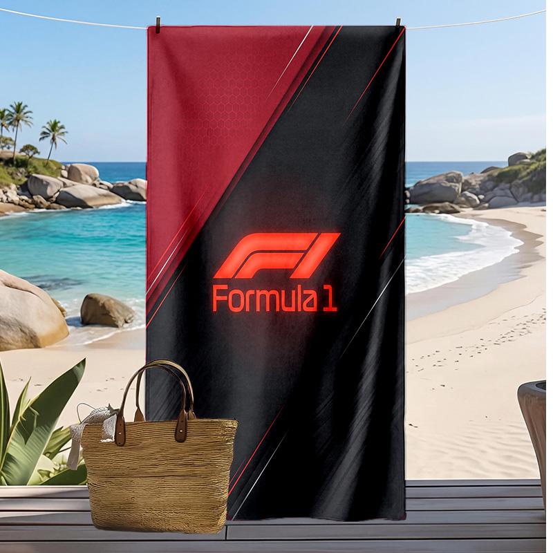 Asciugamano da Spiaggia Stampa F1 Morbido Portatile Asciugatura Rapida?Asciugamano Asciutto Per Piscina Vacanza Estiva Sport all'Aperto