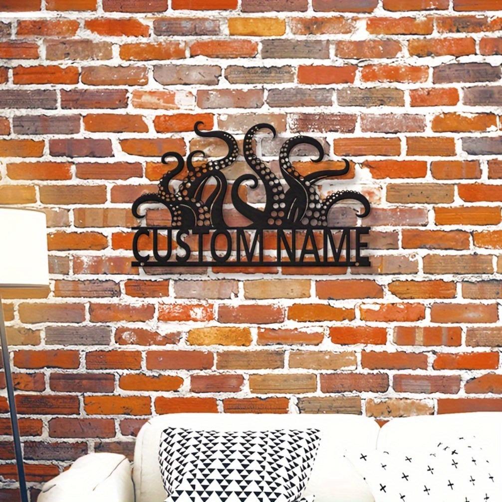 Retro Metal Octopus Wall Art Sculpture, Handmade Tentacle Decor for Outdoor Garden, Unique Vintage Sign