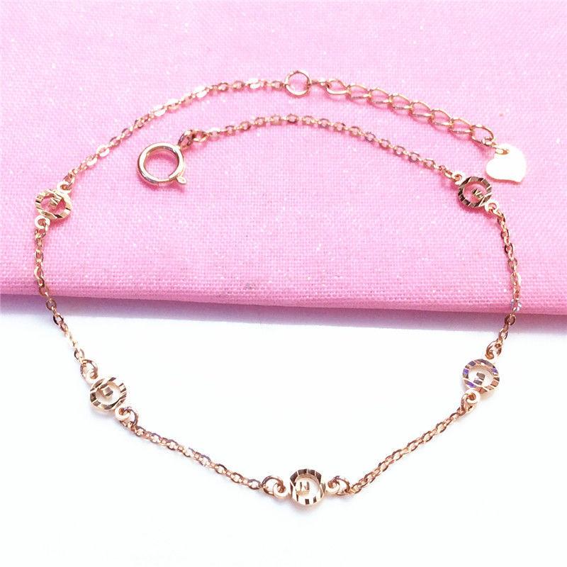 Rose-Plated 585 Purple Gold Women S Jewelry Colored Gold Exquisite And Delicate Round Bracelet