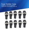 10PCS Black Electrical Screw Holder Durable Flat Tube Type Fusehold  Electronic Equipment
