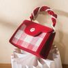 Plaid Red Wedding Bag 2024 New Model Niche High-end Bridal Bag for Women Stylish Crossbody Handbag