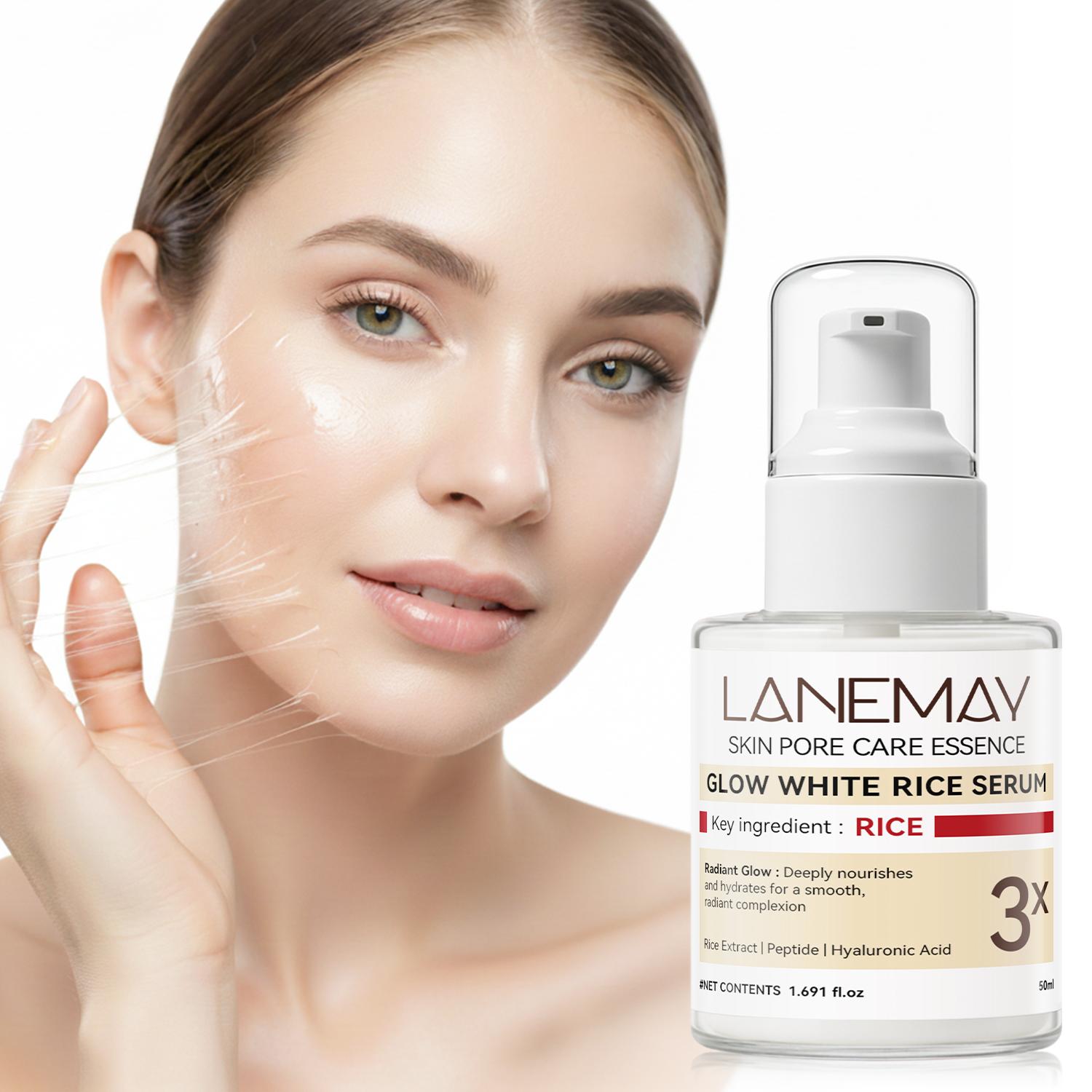 

Glow White Rice Serum-Pore Tightening & Glow Skin-Moisturizing And Hydrating-Suitable For All Skin Types,50ml